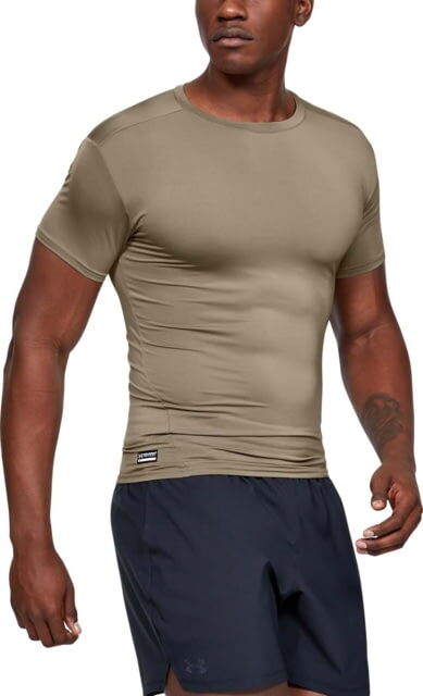 Under Armour Tactical HeatGear Compression Short Sleeve T-Shirt - Men's, Federal Tan, X-Large, 1216007499XL