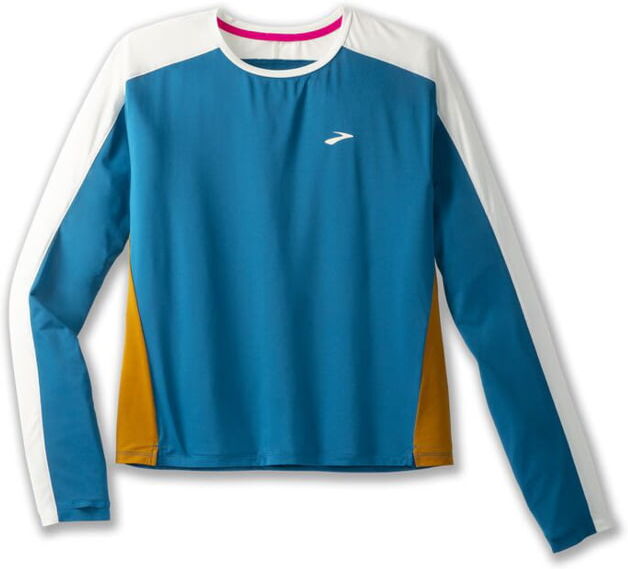 Brooks Sprint Free Long Sleeve 2.0 - Women's, Pacific/Lightest Sky/Ochre, M, 221612433.030