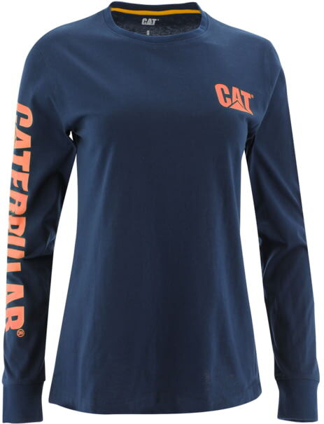 Caterpillar Banner L/S T-Shirt - Women's, Medium, Detroit Blue, 1010016-10118-M