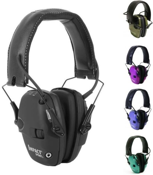 Howard Leight Impact Sport Electronic Noise Amplification Earmuffs, Hunter Green R-01526