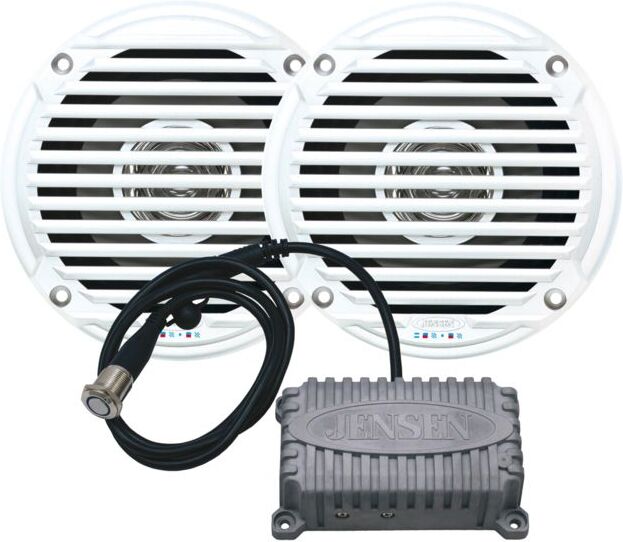 Jensen Bluetooth Amplifier Package w/JAHD240BT 80W, 2-Channel Bluetooth Amplifier & MS5006 5 Speakers CPM50, CPM50