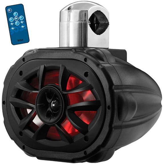 Boss Audio 6x9in 2-Way Marine Wake Tower 600W Speaker with RGB Lights - Each, Black, MRWT69RGB