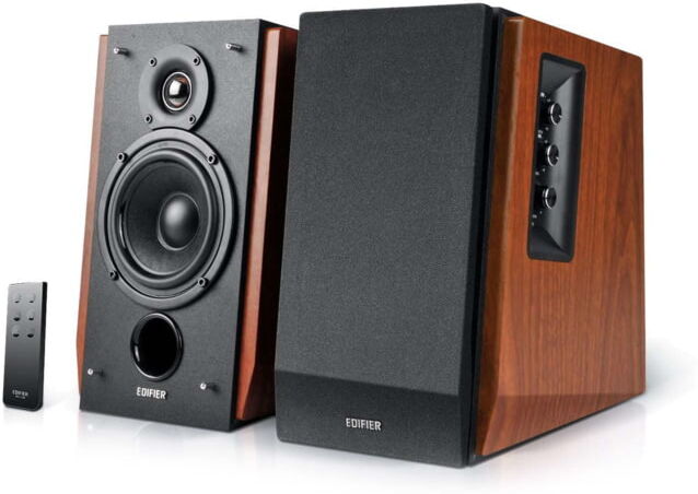 Edifier R1700BT Powered Bluetooth Bookshelf Speakers, Brown, Medium, 4001352