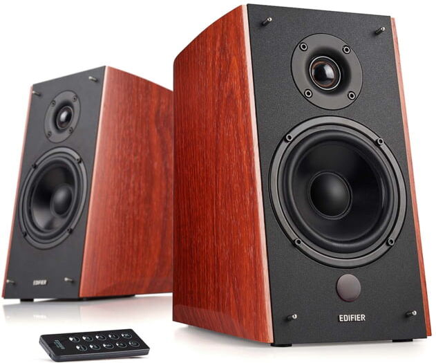 Edifier R2000DB-Wood Powered Bluetooth Bookshelf Speaker, Brown, Medium, 4001451