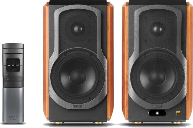 Edifier S1000W Wifi Hi-Fi Bookshelf 2.0 Speakers, Brown, Large, 4006111