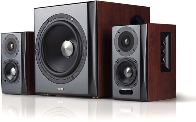 Edifier S350DB Bluetooth Bookshelf Speakers with SUB, Brown, Large, 4003158