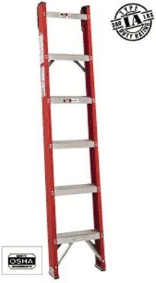 Louisville Ladder 8ft Fiberglass Classic Shelf L 443-FH1008, Unit EA