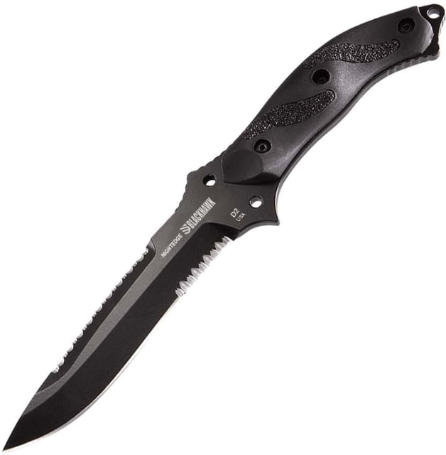 BlackHawk Nightedge Fixed Blade Knife, 5.88in, D2 Tool Steel, Zytel w/ 3M Grip Tape Inserts Handle, Black, BH15NE10BK