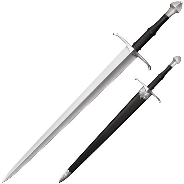 Cold Steel Competition Cutting Sword, 30.5in, 1055 High Carbon Steel, Black, Steel Handle, CS-88HS