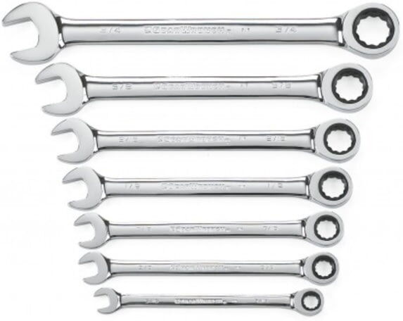 GearWrench 12 Point Ratcheting Combination SAE Wrench Set, 7 Pc., 9317