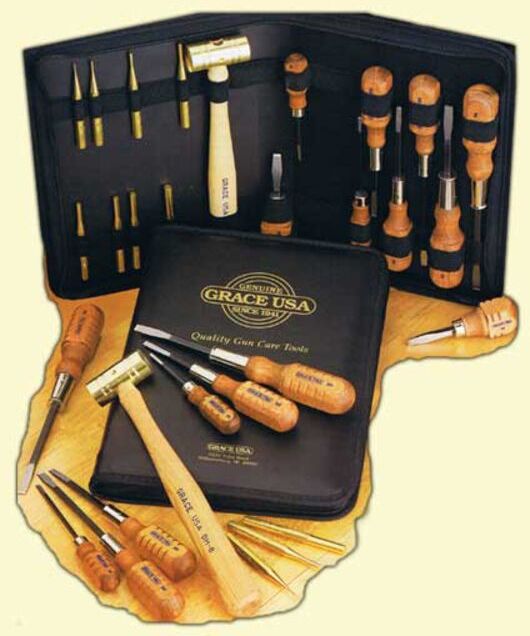 Grace USA Gun Care Tool Set In Nukaf Case, 17 pcs, GRGCT17