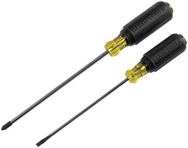 Klein Tools 3/16 Cabinet and #2 Phillips Screwdriver Set, Cushion-Grip, 2Piece, Black/Yellow, 85742