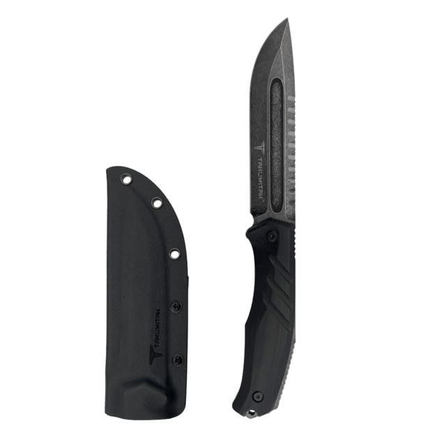 Takumitak Exit Point Fixed Blade Knife, 5.5in, D2, Drop Point, G10 Handle, Black Stonewash, TKF211SW