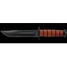KA-BAR Knives Fighting-Utility Fixed Blade w/ Brown Leather Sheath, 7in, Cro-Van 1095 Steel, Straight Edge, Leather Handle, K1217