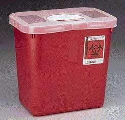 Kendall Healthcare Sharps Disposal Containers, Tyco Healthcare/Kendall 8970 Containers With Rotor Lid Red With Clear Lid, Rectangular, Each