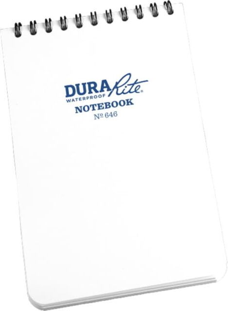 Rite in the Rain Durarite Top Spiral Notebook,4x6in,White 646