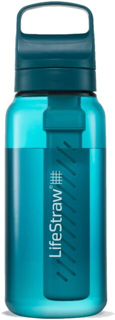 LifeStraw Go Series 1 L Water Bottle w/Filter, Laguna Teal, 1 Liter, LGV41LTLWW