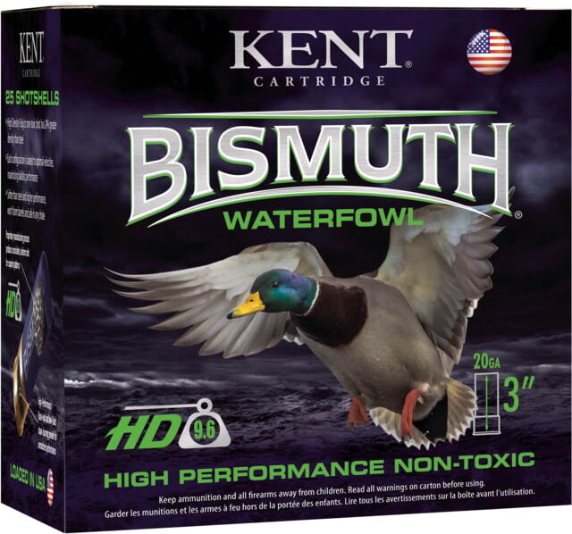 Kent Cartridge Bismuth Waterfowl 20 Gauge 1 oz 3in Shotgun Ammo, 25 Rounds, B203W28-5