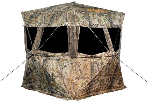 Muddy Vs360 Ground Blind, includes 9-steel stakes, Deluxe-Oversized Carry Bag with Backpack Straps, 4 Tie-Down Ropes, Camo MGB2000