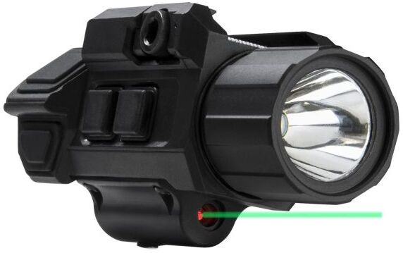 VISM Pistol Flashlight w/ Strobe, CR123A, Green/White, 200 Lumens, Black, VAPFLSGV3