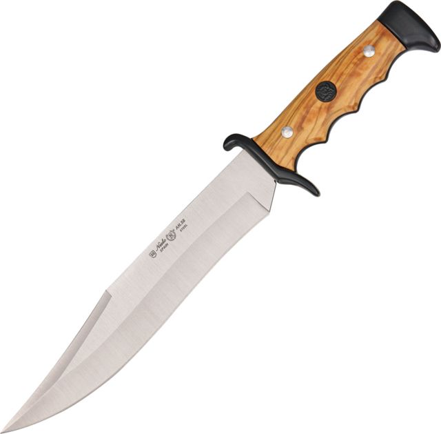 Nieto Cuchillo Cetreria Fixed Blade Knife, SS Plain Bowie Blade, Olive Wood handle NIE2403