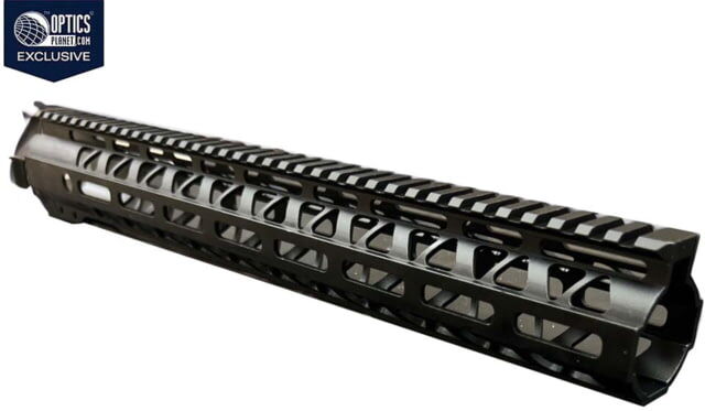 OpticsPlanet Exclusive Moriarti AR-15 15in M-LOK Diamond Cut Slim Profile Free Float Handguard, Black, MA15-US-15-DMD