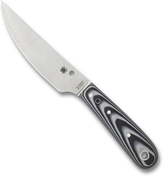 Spyderco Bow River Fixed Blade Knife, G-10, PlainEdge, Black & Gray Polished, FB46GP