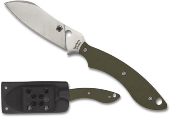 Spyderco Stok Bowie Fixed Blade Knife, 2.95in, 8Cr13MoV Steel, Drop Point, G10 Handle, FB50GPOD