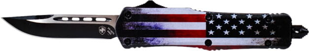 Templar Knife Gen II Large US Flag OTF Knife, 3.5in, Drop, Black, L-US-33-1