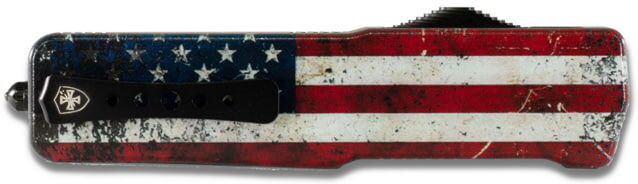 Templar Knife Premium Weighted US Flag OTF Knife, 3.55in, Drop, Black D2, LZ-US-32-1