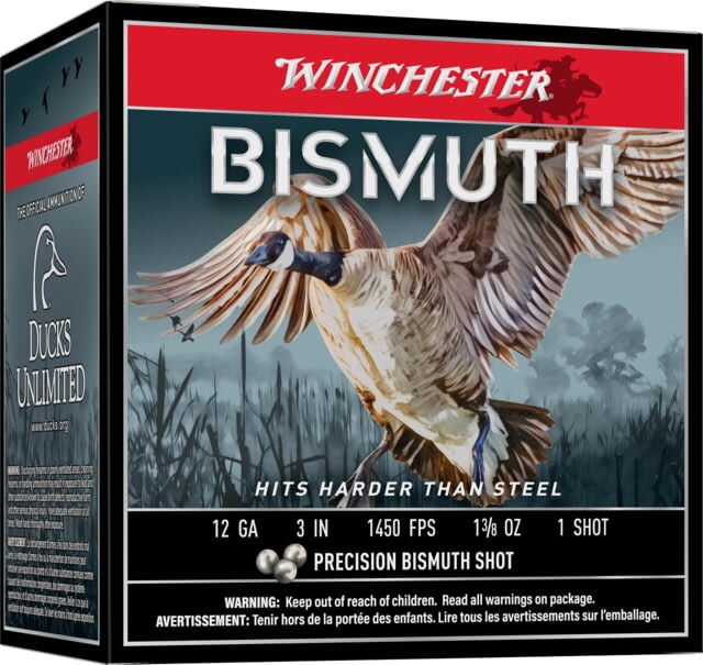 Winchester Bismuth 12 Gauge 1 3/8 oz 3in #1 Shotgun Ammo, 25 Rounds, SWB1231