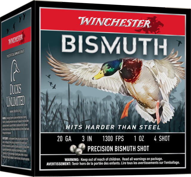 Winchester Bismuth 20 Gauge 1 1/8 oz 3in #4 Shotgun Ammo, 25 Rounds, SWB2034