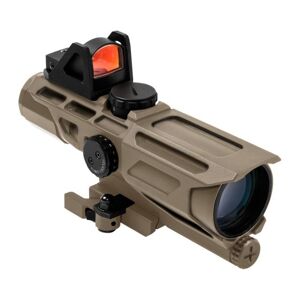 NcSTAR Ultimate Sighting System Gen3 3-9x40 Rifle Scope,Red Micro Dot,P4 Sniper Reticle,Red/Blue Illumination,Green Lens, Tan, VSTP3940GDV3T