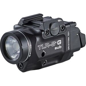 Streamlight TLR-8 G Sub For Glock 43X/48 MOS LED Weapon Light w/ Green Laser, CR123A Lithium, White, 500 Lumens, Black, 69431