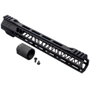 TRYBE Defense AR-15 M-LOK 12in Extra Lightweight Handguard w/ Cut Away Rail, Black, 12 Inch, HDG12CR-BL