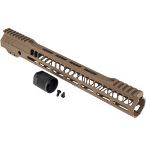 TRYBE Defense AR-15 M-LOK 15in Extra Lightweight Handguard w/ Cut-Away Rail, Flat Dark Earth, 15 Inch, HDG15CR-FDE