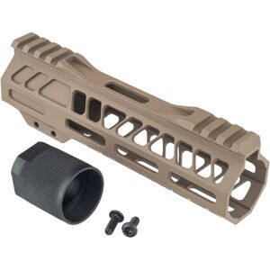 TRYBE Defense AR-15 M-LOK 7in Extra Lightweight Handguard w/ Cut-Away Rail, Flat Dark Earth, 7 Inch, HDG7CR-FDE