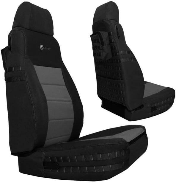 Bartact Jeep TJ Seat Covers Front 2003-2006 Wrangler TJ Tactical Series, Black/Graphite, TJSC0306FPBG