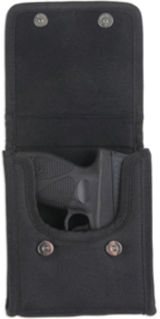 Bulldog Cases & Vaults Black nylon vertical cell phone holster w/ belt loop and clip Fits compact 9mm automatics, Ruger LC-9 BD849