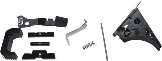 Centennial Defense Systems Glock 43 Lower Parts Kit, Serrated, 5lb Mag Catch Spring, Factory Trigger Spring Weight, Black, LPK-EXT-MOD46