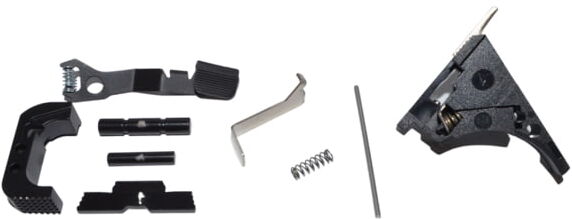 Centennial Defense Systems Glock 43 Lower Parts Kit, Strippled, 5lb Mag Catch Spring, Factory Trigger Spring Weight, Black, LPK-EXT-MOD136