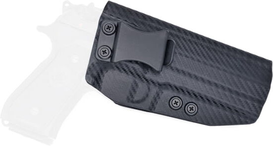 Rounded IWB KYDEX Holster, Beretta M9/M9A1/M9A3, Right Hand, Carbon Fiber, BTA-M9A1-CF-RH-VAR