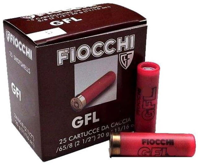 Fiocchi Specialty Shotgun Shells 32 Gauge 1/2oz 2.5in 8 Shot Shotgun Ammo, 25 Rounds, 32PL18