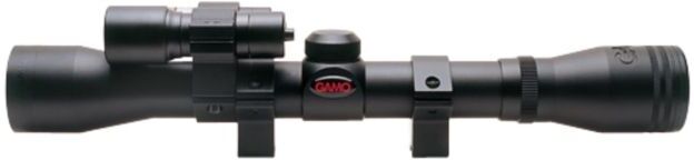 Gamo Varmint Hunter Rifle Scope, 4x32mm, 1 inch Tube, Second Focal Plane, 30-30 Reticle, w/ Laser and Light, Black, 6212045154