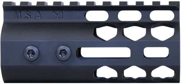 Guntec USA Air Lite Series Honeycomb M-LOK Free Floating Handguard w/ Monolithic Top Rail, 4in, Anodized Black, GT-4HC-AL-MLK-BLACK