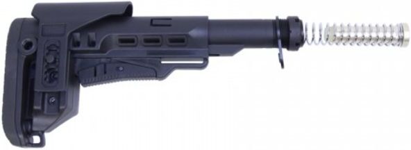 Guntec USA AR-15 Multi Caliber Collapsible Stock w/Adjustable Cheek Riser, Black, MCS-R