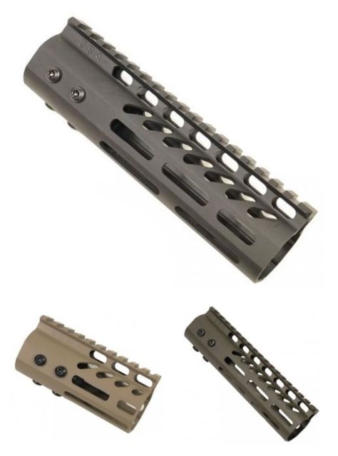 Guntec USA Ultra Lightweight Thin M-Lok Free Floating Handguard w/Monolithic Top Rail, 9in, Black, GT-9MLK