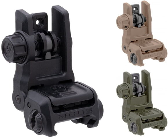 Magpul Industries MBUS 3 Sight, Rear, AR10, AR15, M4, M16, M110, SR25, Black, MAG1167-BLK