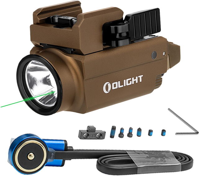 Olight Baldr S Tactical w/ Green Laser LED Flashlight, 800 Lumens, Tan, FL-OL-BALDRS-TN