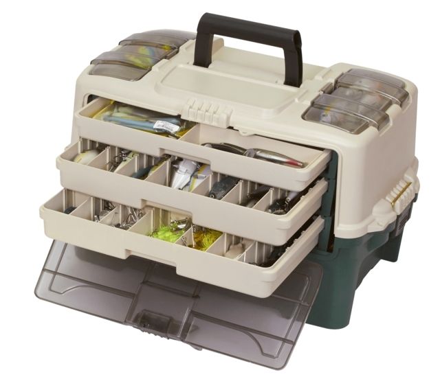 Plano Tackle Systems Hybrid Hip 3 Tray Box, Forest Green, 723300